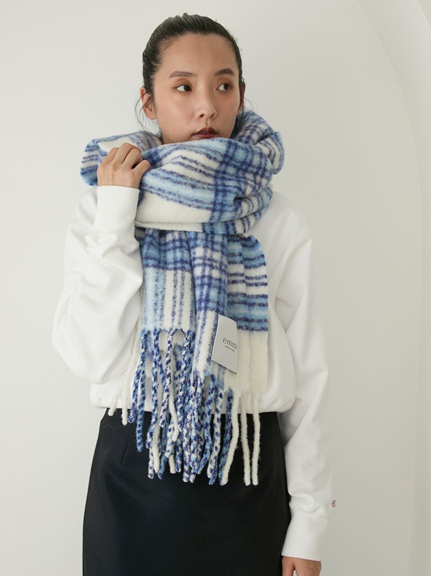 emmi atelier「オリジナルチェックマフラー」|マフラー|LBLU