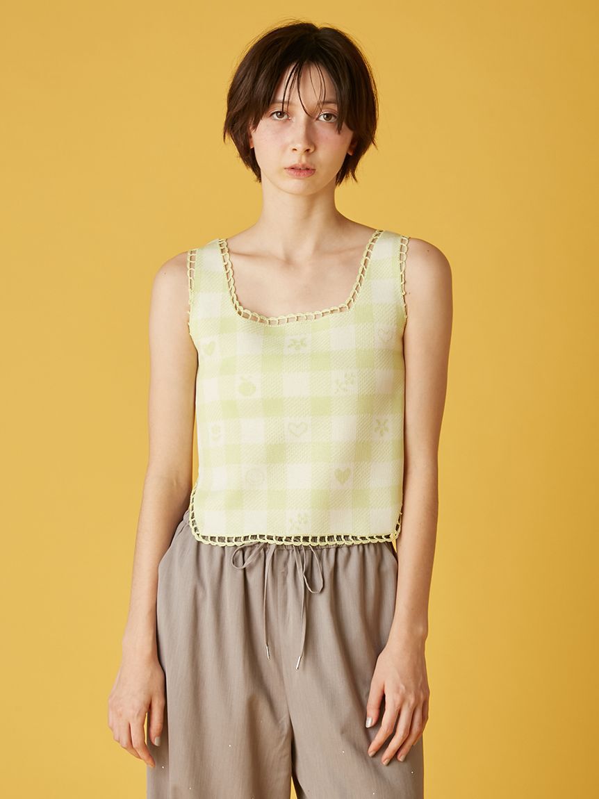 FURFUR「ギンガムジャガードプルオーバー」|ニット・セーター|LIME