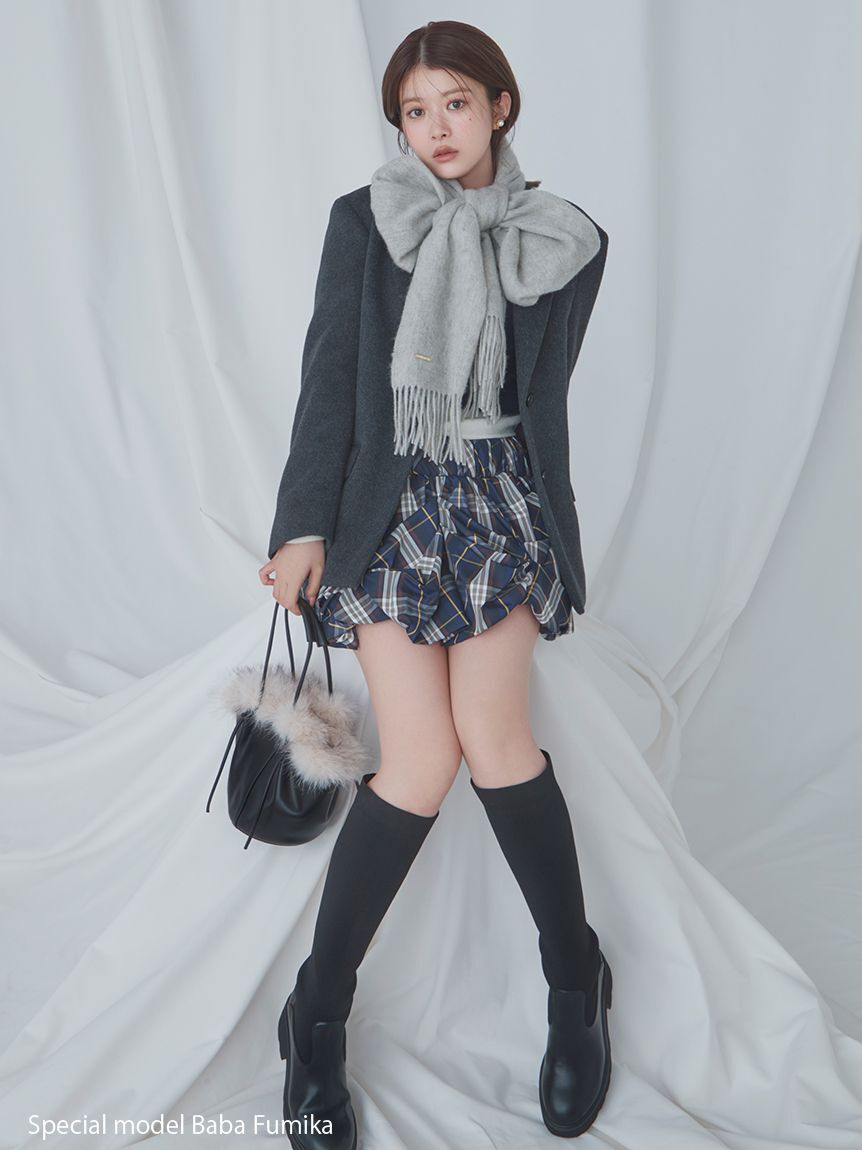 SNIDEL「カシミア混ロングリボンマフラー」|マフラー|