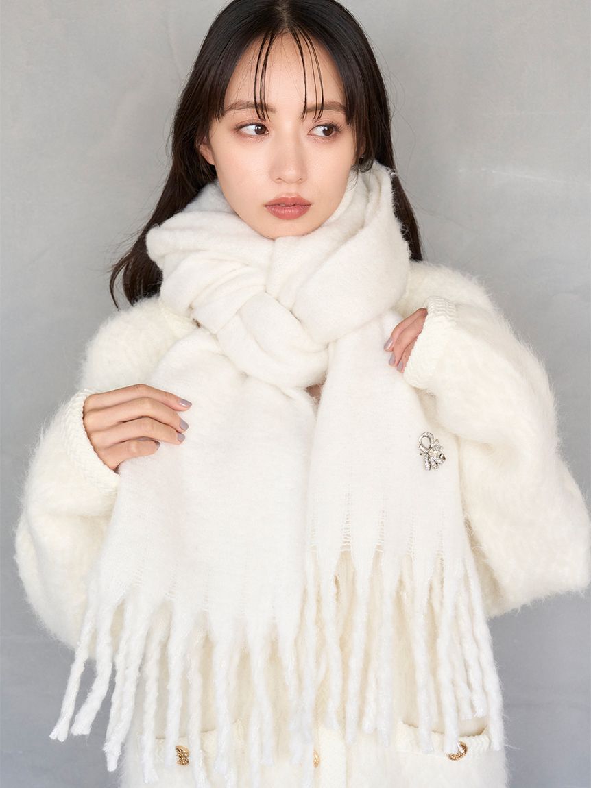 SNIDEL「ブローチ付きマフラー」|マフラー|IVR