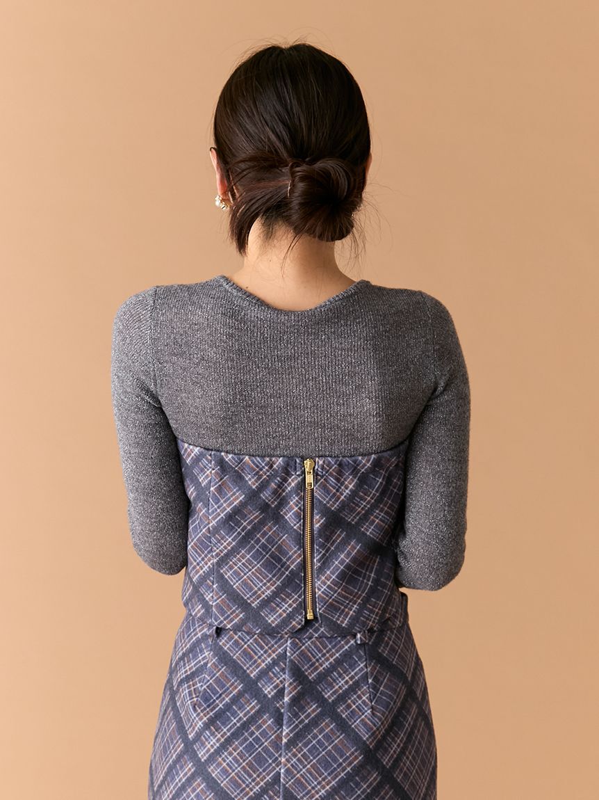 LILY BROWN「ウーリーチェックプリントビスチェ」|ベスト・ジレ|