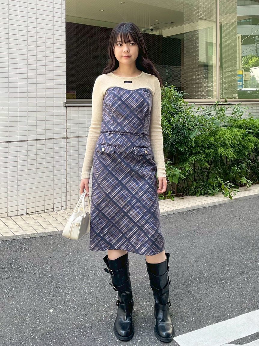 LILY BROWN「ウーリーチェックプリントビスチェ」|ベスト・ジレ|