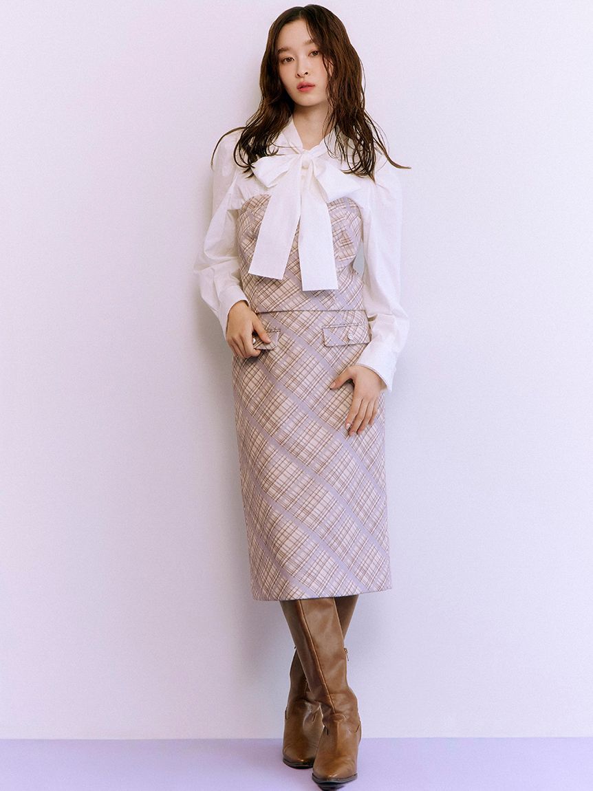 LILY BROWN「ウーリーチェックプリントビスチェ」|ベスト・ジレ|