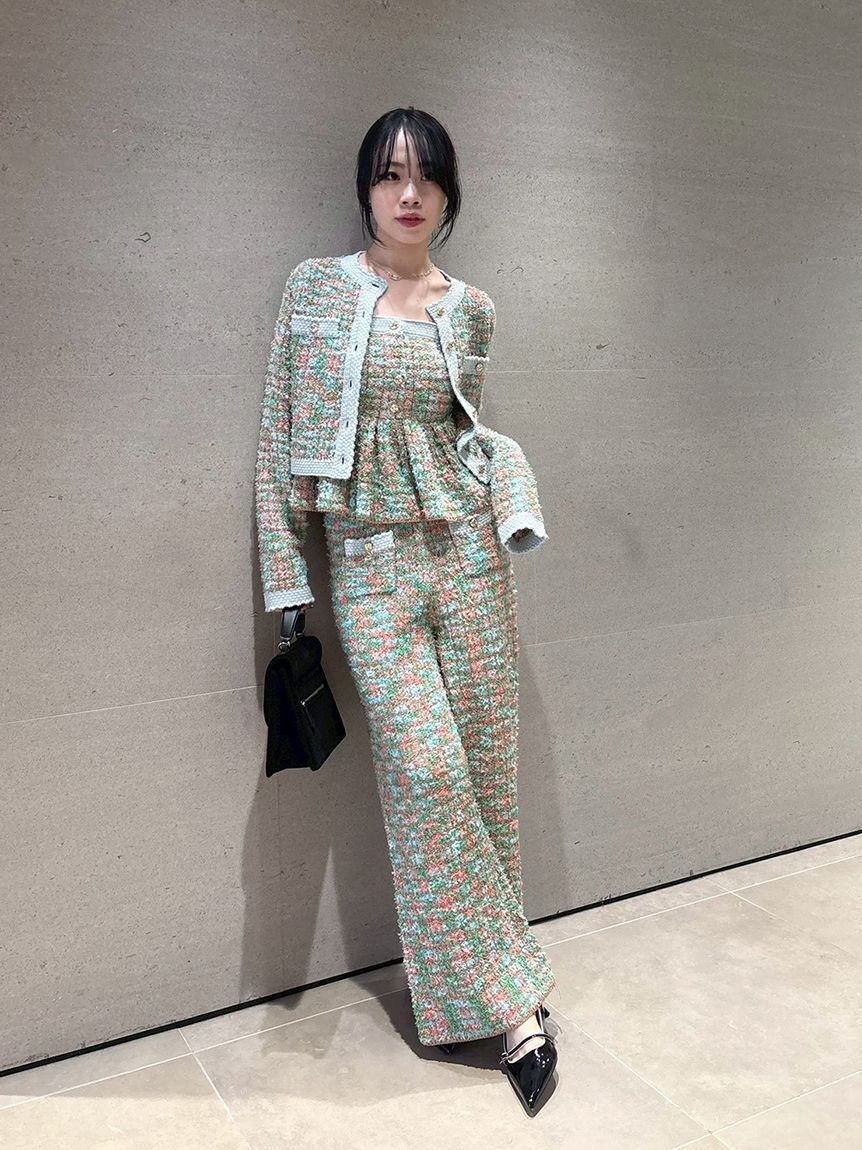 LILY BROWN「ツイードニットペプラムビスチェ」|ベスト・ジレ|