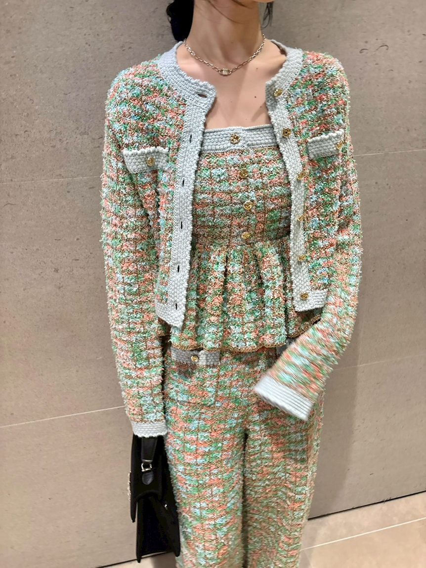 LILY BROWN「ツイードニットペプラムビスチェ」|ベスト・ジレ|