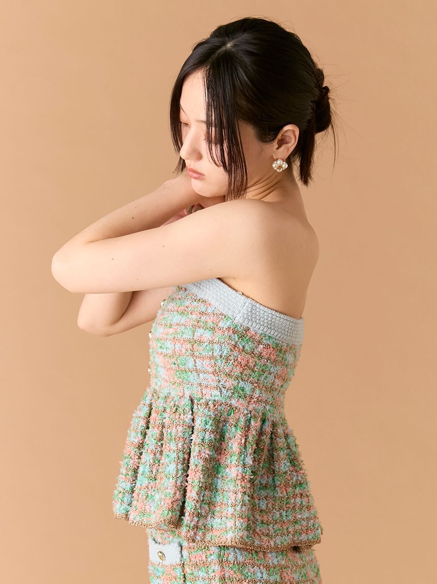 LILY BROWN「ツイードニットペプラムビスチェ」|ベスト・ジレ|