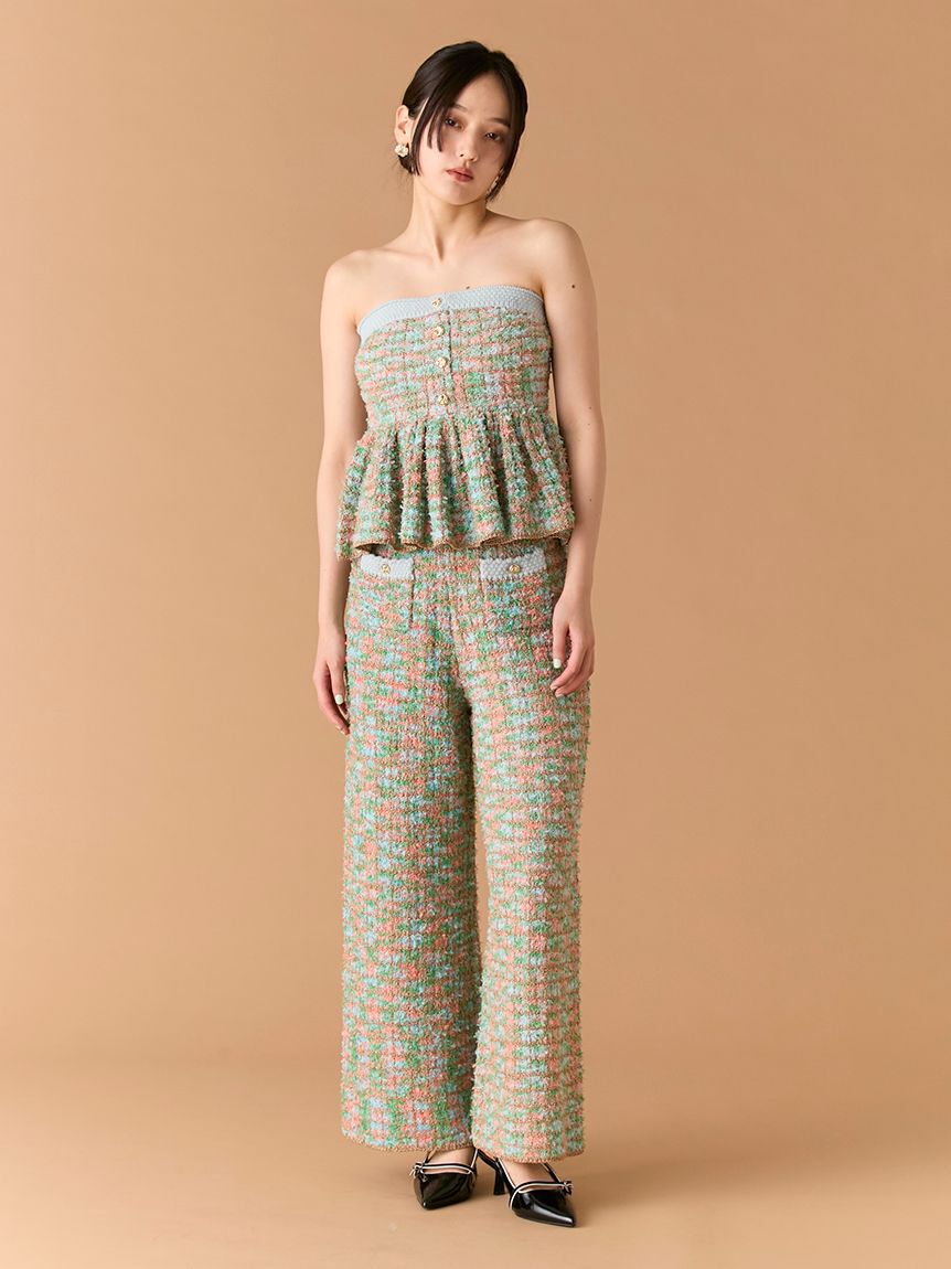 LILY BROWN「ツイードニットペプラムビスチェ」|ベスト・ジレ|