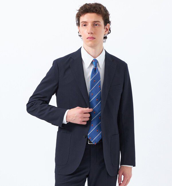 MACKINTOSH PHILOSOPHY「トロッター ウルトラライト ジャケット#11 ドットサッカー」|テーラードジャケット|ネイビー