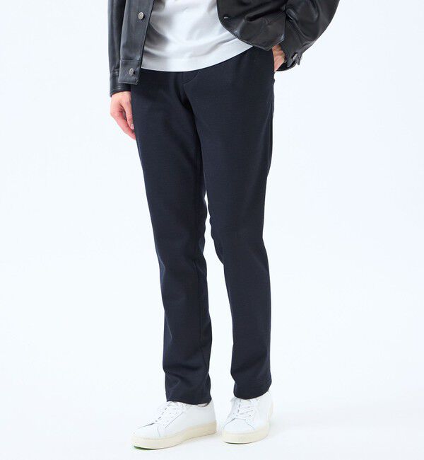 MACKINTOSH PHILOSOPHY「テーラードジャージー パンツ ウール混メッシュジャージー」|スラックス|ネイビー