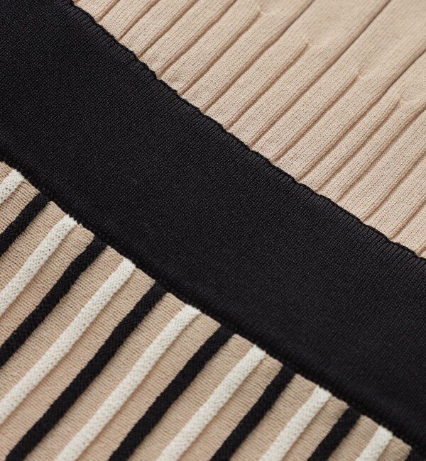  「【ドラマ着用商品】ストライプブロッキングニットドレス」|ワンピース|