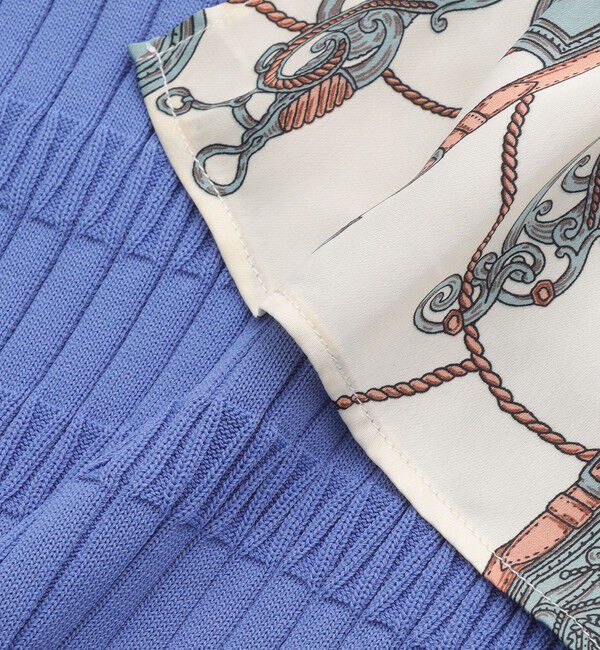  「スカーフコンビカットアウトニット」|ニット・セーター|