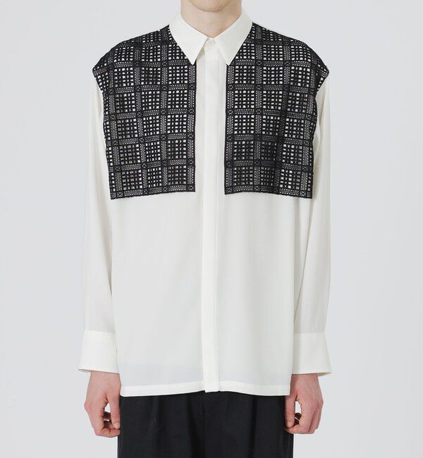 「スクエアレースコンビシャツ」|シャツ・ブラウス|