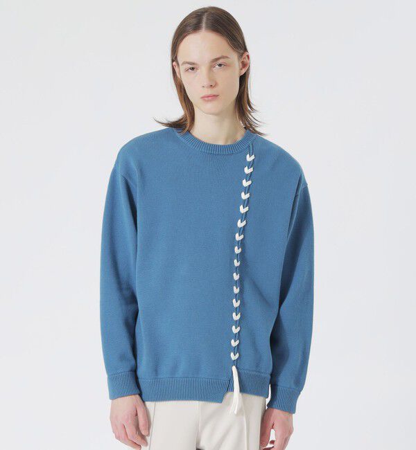  「クラフトスレッドプルオーバー」|ニット・セーター|サックスブルー3