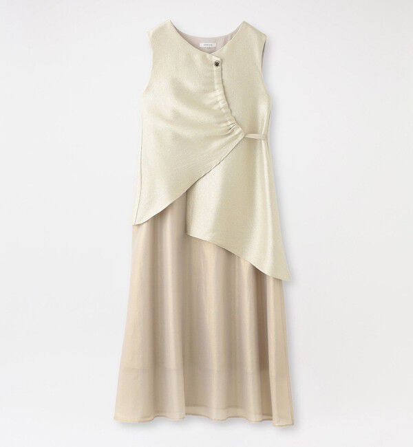  「メタリックワンピース」|ワンピース|ベージュ