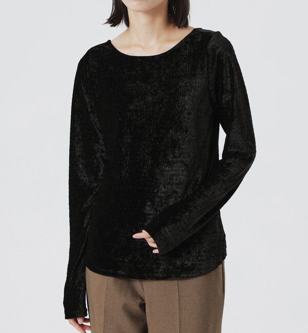  「バックオープンベロアトップス」|Tシャツ・カットソー|