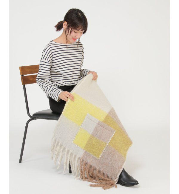 ikka「ファジーブランケットケープ」|マフラー|