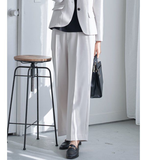 IKKA LOUNGE「ウォッシャブルワイドパンツ」|その他|ライトグレイ