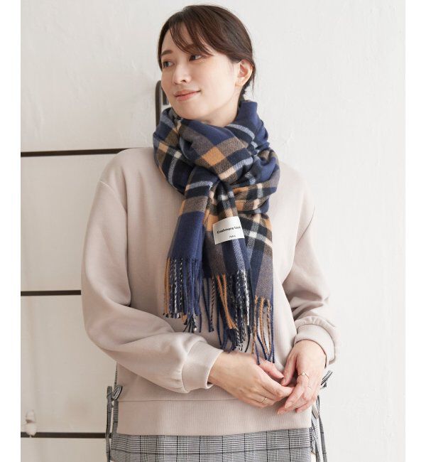 ikka「カシミヤタッチチェックマフラー」|マフラー|