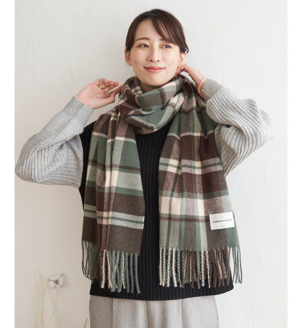 ikka「カシミヤタッチチェックマフラー」|マフラー|