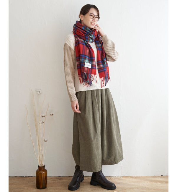 ikka「カシミヤタッチチェックマフラー」|マフラー|