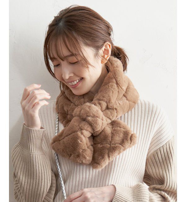 ikka「エコファーキルト差し込みマフラー」|マフラー|