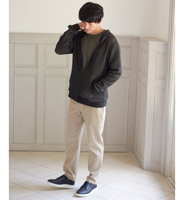 ikka「ビッグワッフルジップパーカー」|カーディガン|