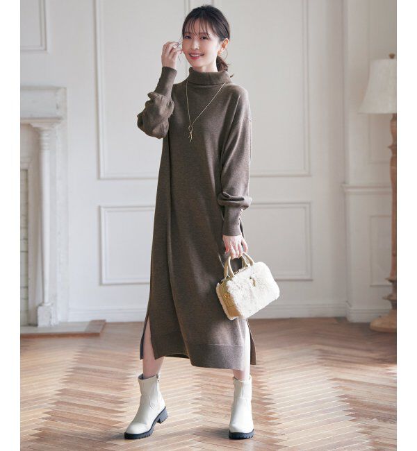 IKKA LOUNGE「タートルニットスリットワンピース」|その他|
