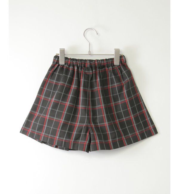 ikka kids「【親子おそろい】ポンポン付きチェックタックキュロット（120~160cm）」|スカート|