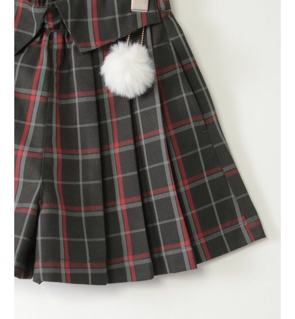 ikka kids「【親子おそろい】ポンポン付きチェックタックキュロット（120~160cm）」|スカート|