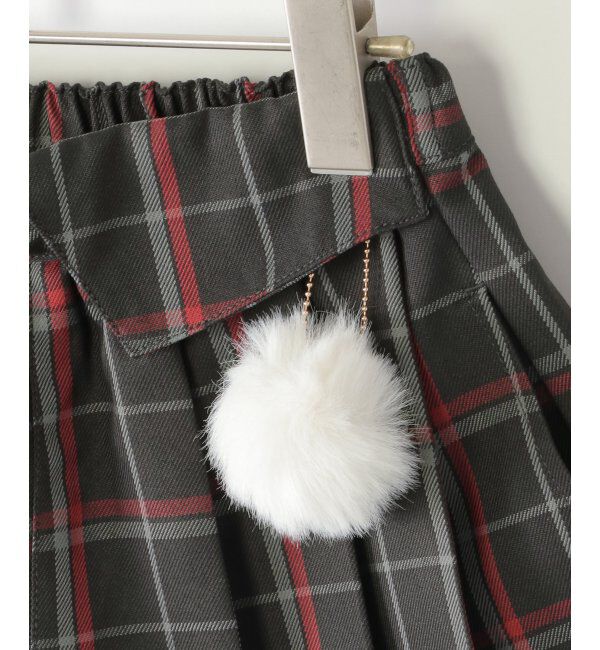 ikka kids「【親子おそろい】ポンポン付きチェックタックキュロット（120~160cm）」|スカート|