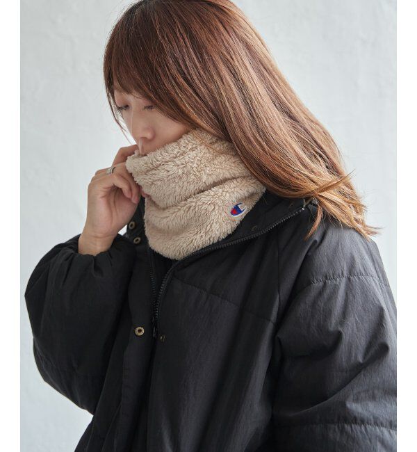 ikka「Champion チャンピオンファーネックウォーマー」|マフラー|ベージュ