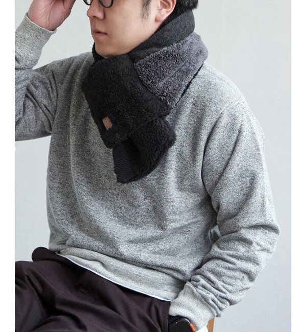 ikka「KRIFF MAYER 切替マフラー」|マフラー|ブラック