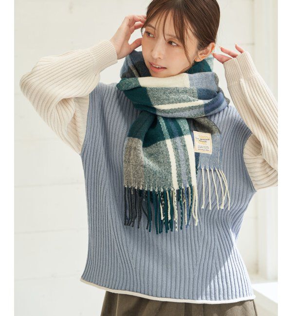 ikka「袖配色ワイドリブニットプルオーバー」|プルオーバー|