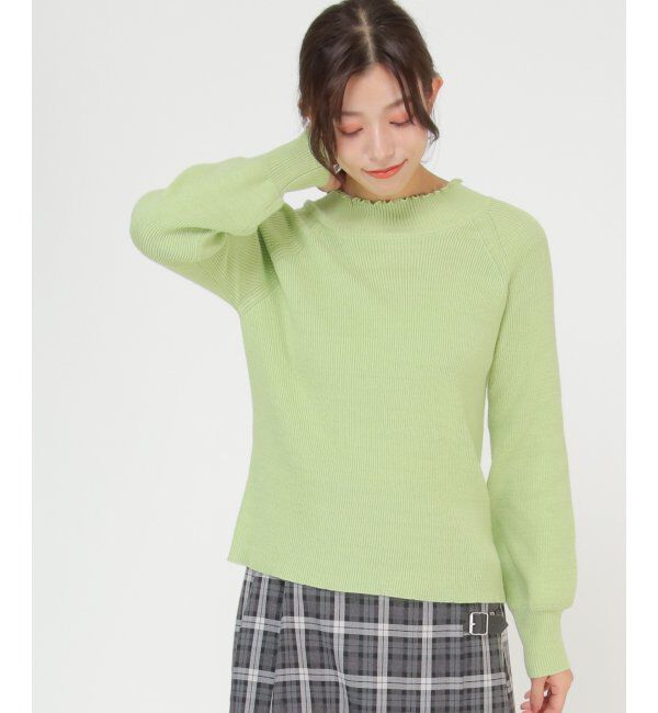 Lbc with Life「メローリブニット」|カーディガン|グリーン1