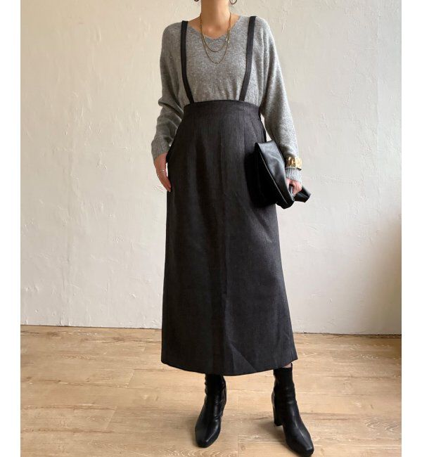 Lbc with Life「【2WAY】ウールライクサス付きIラインスカート」|スカート|チャコール