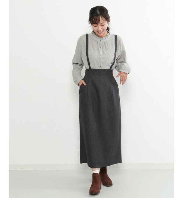 Lbc with Life「【2WAY】ウールライクサス付きIラインスカート」|スカート|