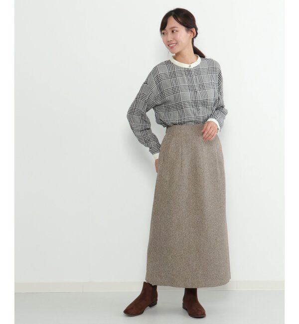 Lbc with Life「【2WAY】ウールライクサス付きIラインスカート」|スカート|
