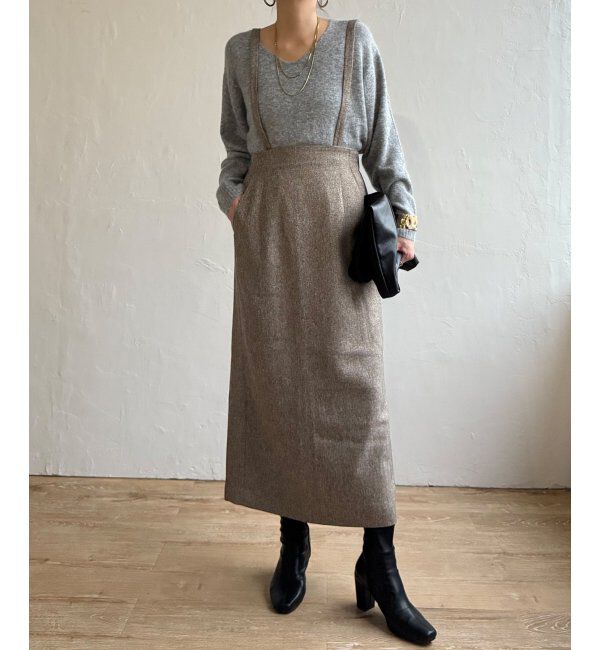 Lbc with Life「【2WAY】ウールライクサス付きIラインスカート」|スカート|