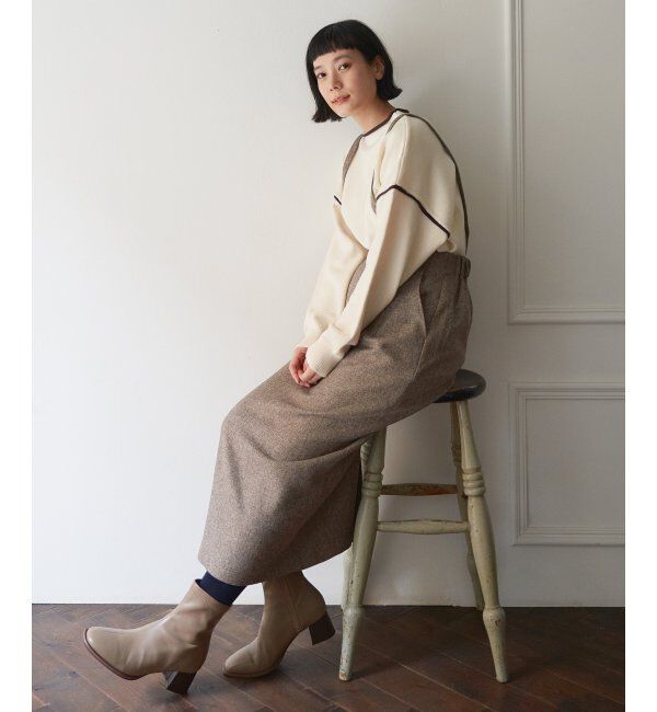 Lbc with Life「【2WAY】ウールライクサス付きIラインスカート」|スカート|