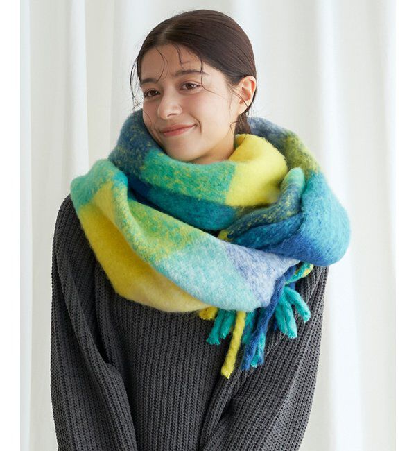 Lbc with Life「ブロックチェックストール」|マフラー|