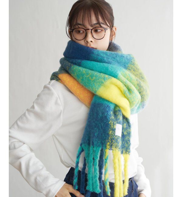 Lbc with Life「ブロックチェックストール」|マフラー|