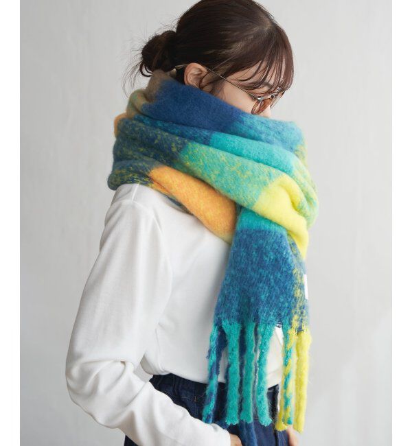 Lbc with Life「ブロックチェックストール」|マフラー|