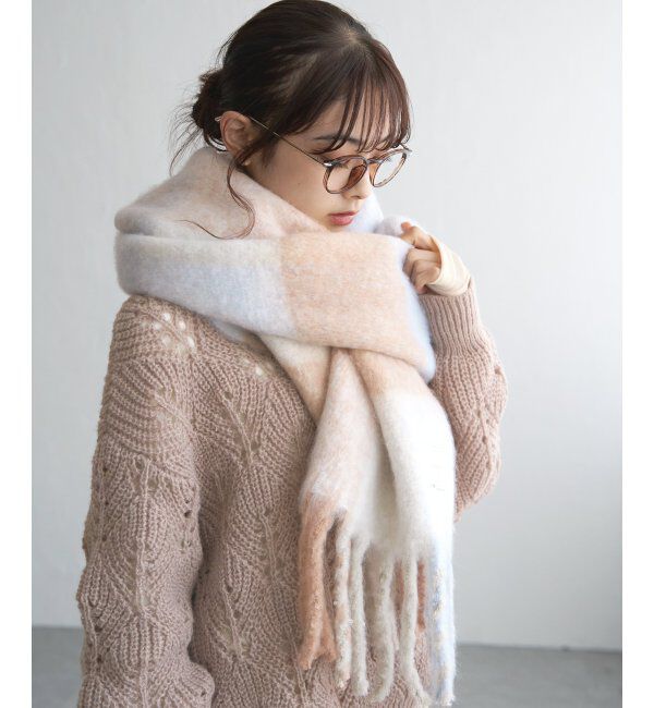 Lbc with Life「ブロックチェックストール」|マフラー|