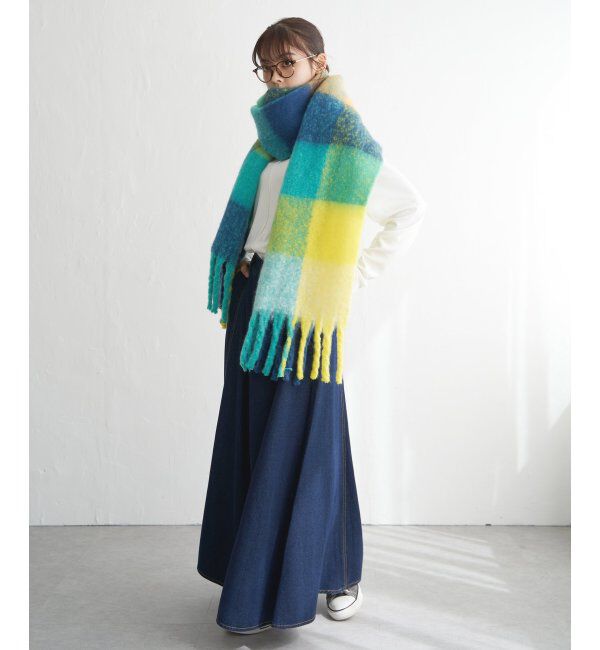 Lbc with Life「ブロックチェックストール」|マフラー|