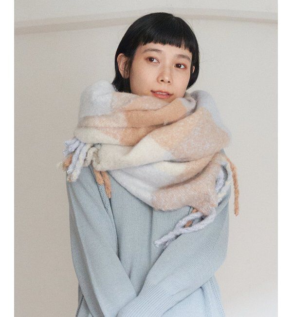 Lbc with Life「ブロックチェックストール」|マフラー|