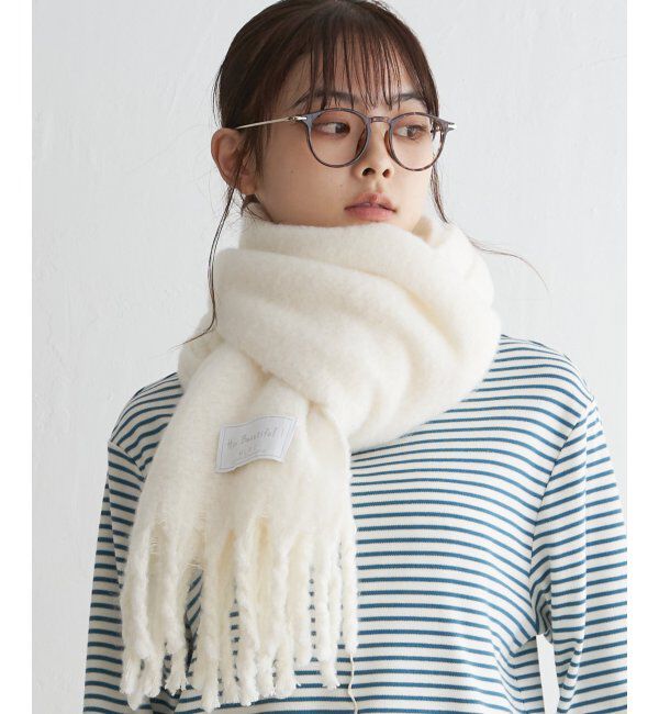 Lbc with Life「バルキーフリンジストール」|マフラー|オフホワイト