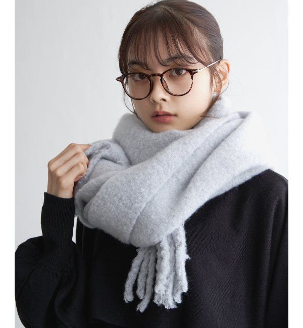 Lbc with Life「バルキーフリンジストール」|マフラー|グレイ