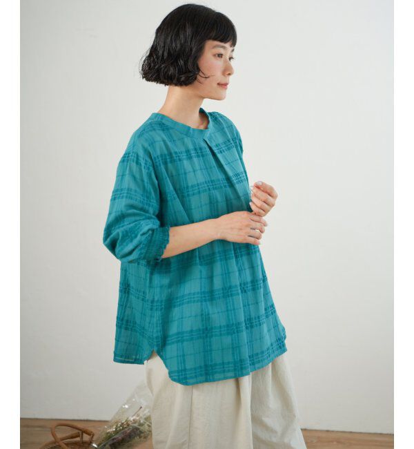 Lbc with Life「3WAYシャドーチェックブラウス」|シャツ・ブラウス|