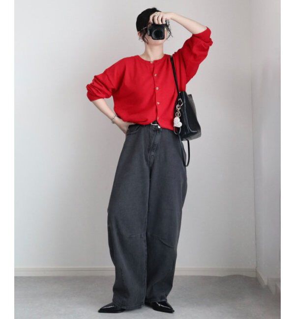 Lbc with Life「アシメボタンカーブデニムパンツ」|その他|ブラック