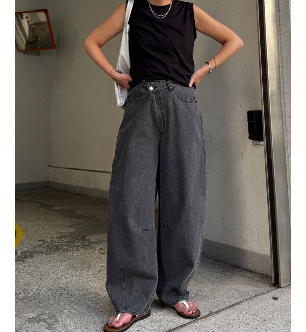 Lbc with Life「アシメボタンカーブデニムパンツ」|その他|